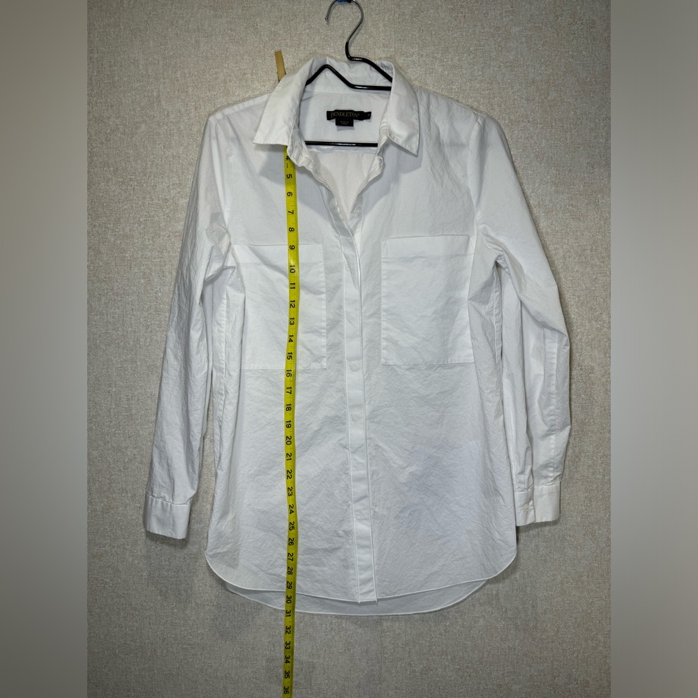 Pendleton White 100% Cotton Button Down Shirt Bus… - image 8